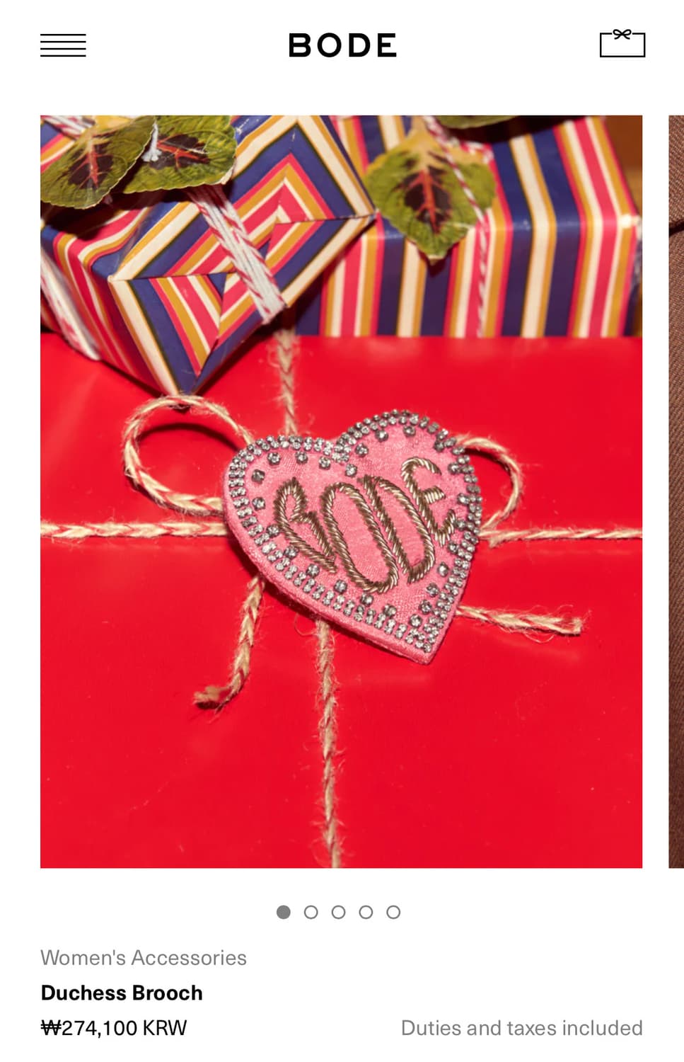보디 BODE Duchess 브로치/핑크 상품이미지6