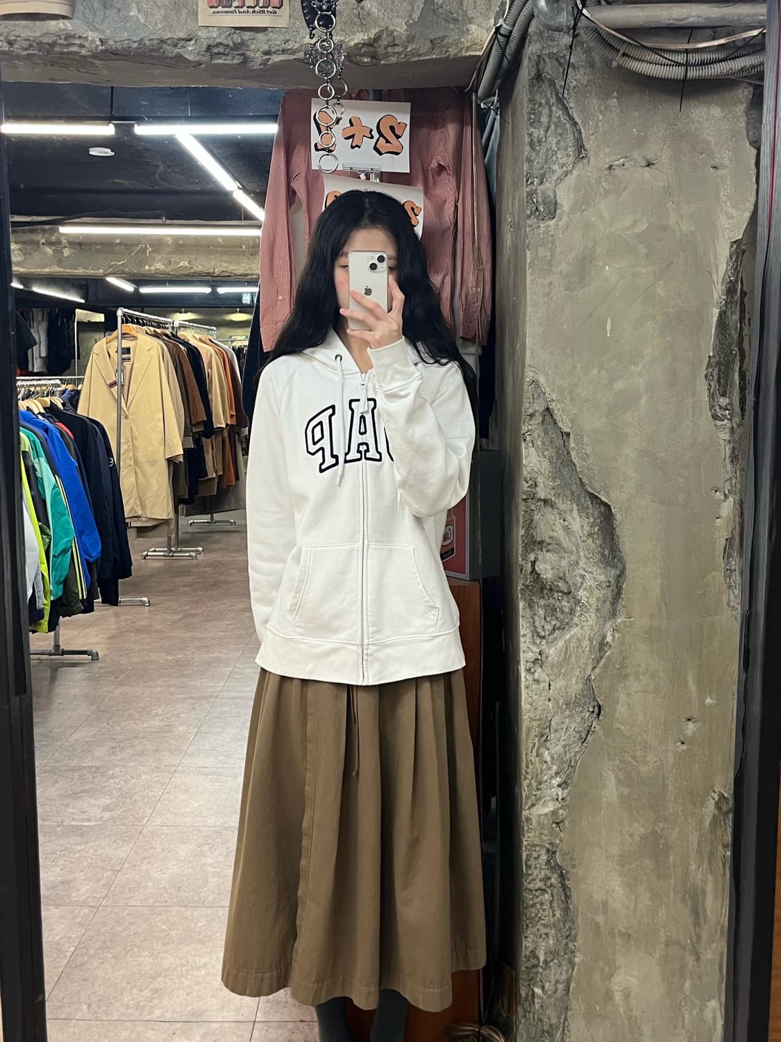 갭 기모 후드집업 화이트 XL #csz3345 상품이미지2