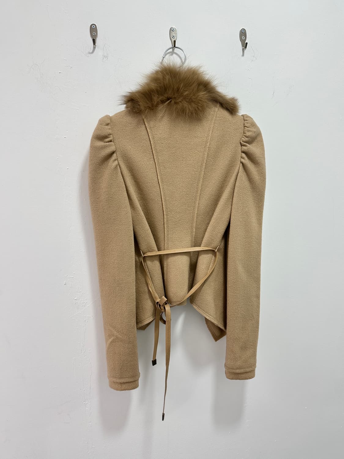 Fox fur trimming asymmetric cardigan 상품이미지5