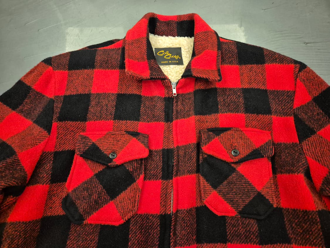 90s Cal craft 버팔로체크 쉐르파 자켓 상품이미지2