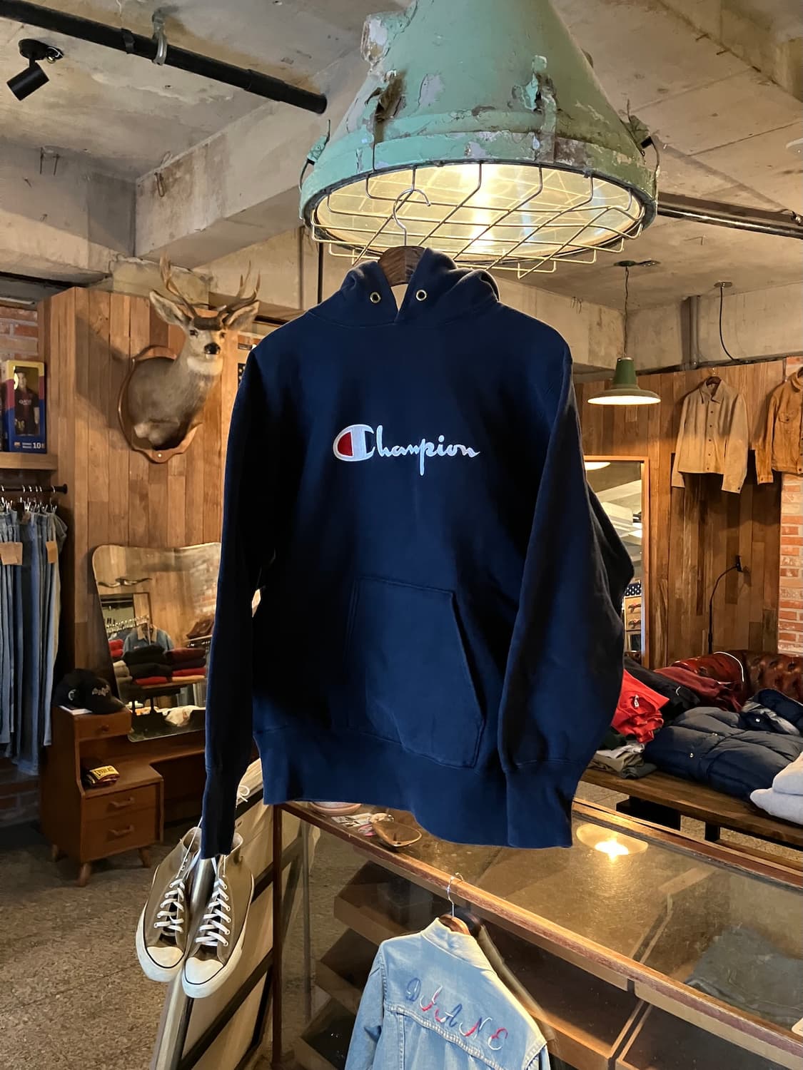 90s USA 빈티지 챔피온 리버스위브 후드 스웻 셔츠 상품이미지1