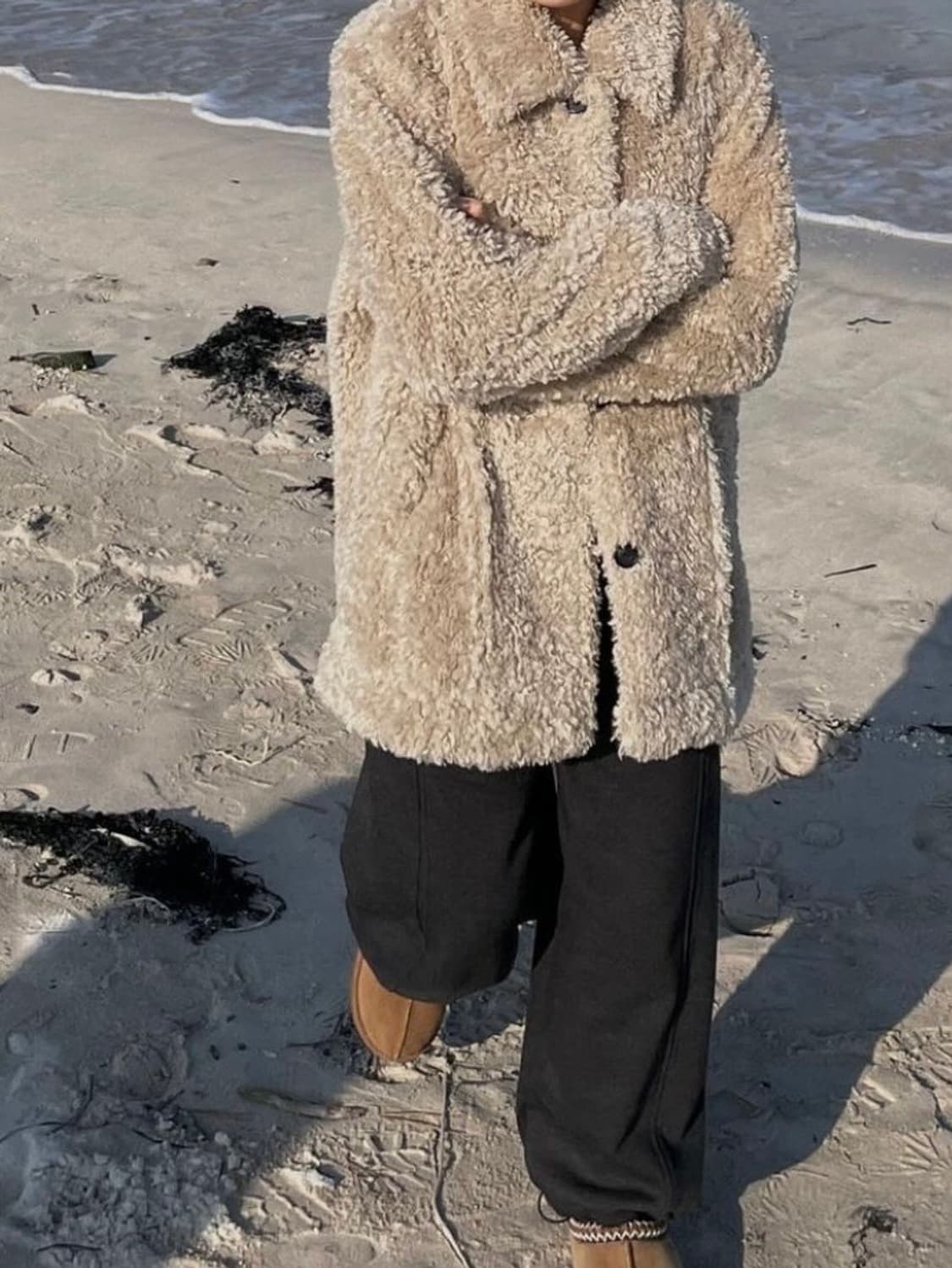 아우로 시어링 퍼 코트 상품이미지3