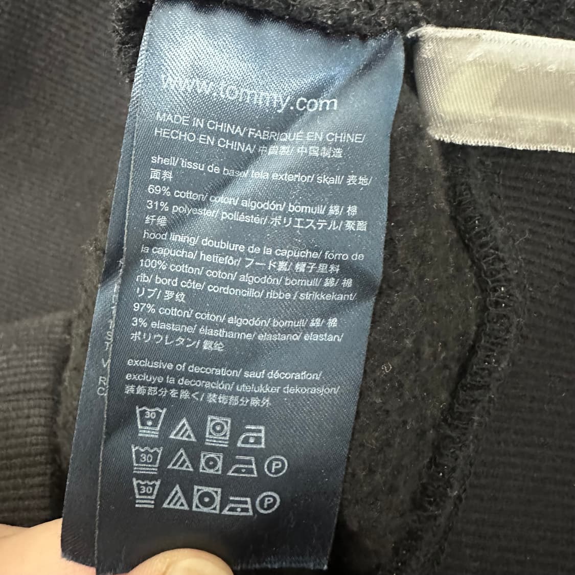 타미힐피거 기모 후드집업 블랙 M 상품이미지8