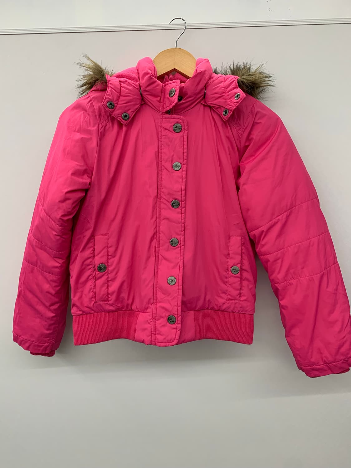 Gap y2k 핑크 퍼 푸퍼 다운 상품이미지4