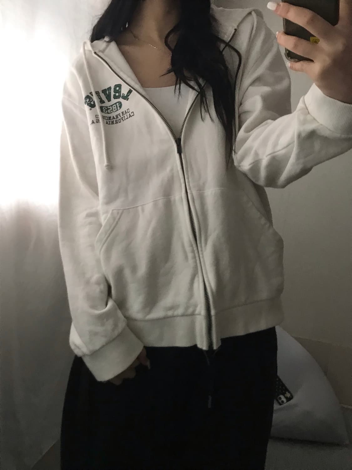 리바이스 화이트 빈티지로고 후드집업 상품이미지5