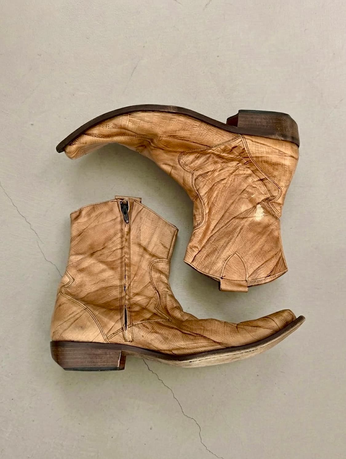 이태리 탄 크록 웨스턴 부츠 상품이미지1