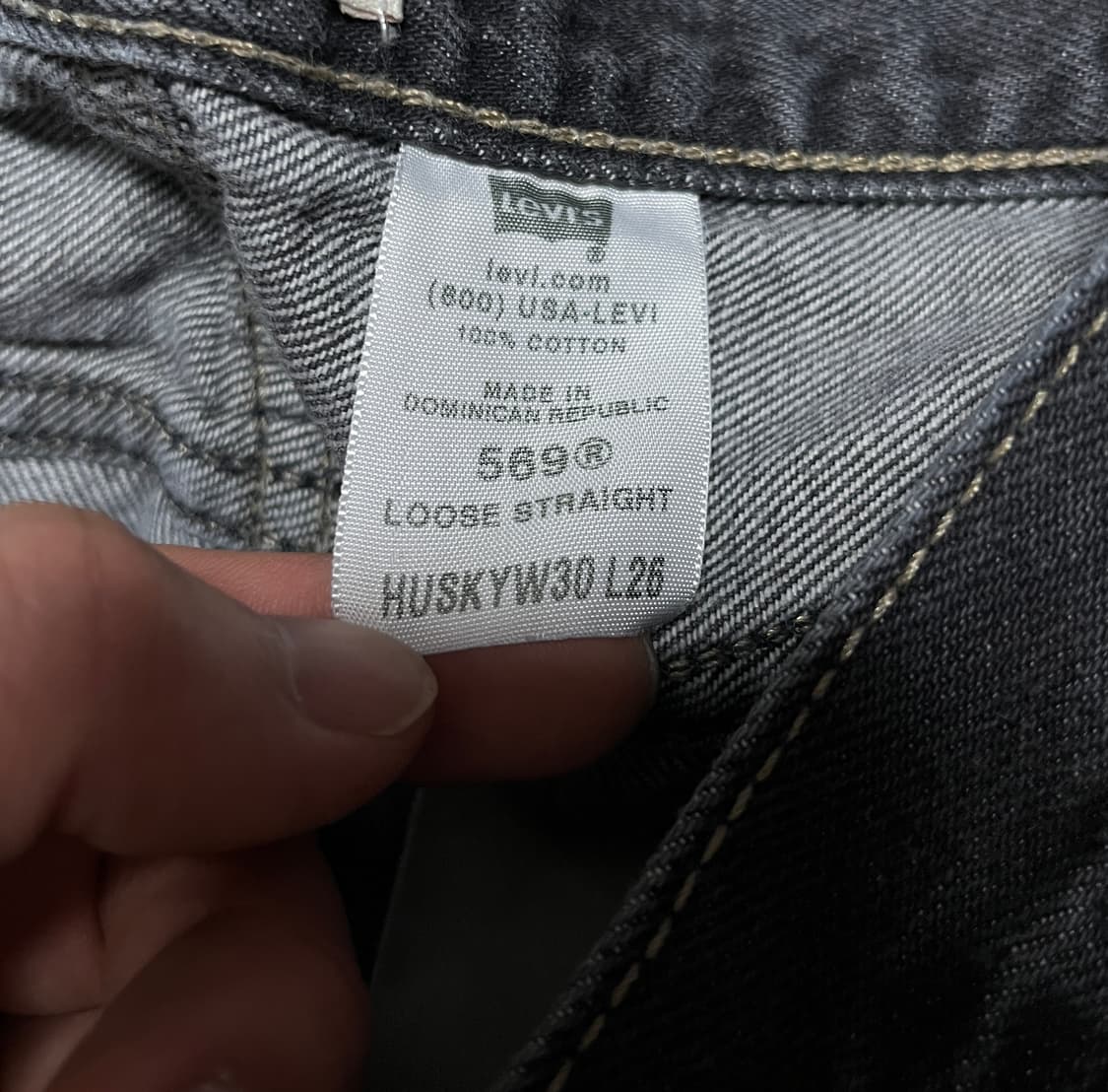 리바이스 569 흑청 와이드 데님팬츠 청바지 27 상품이미지8