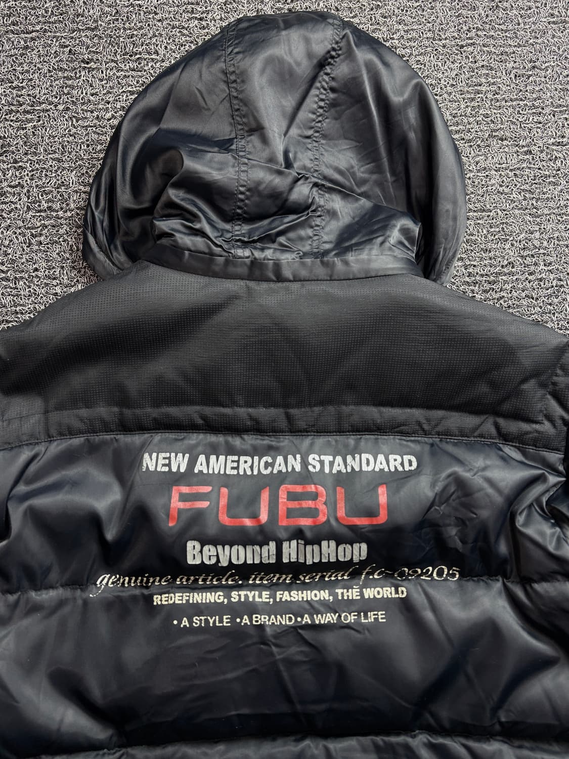 00s 후부 Y2K 올드스쿨 데님 믹스업 후드 다운자켓 2768 상품이미지1