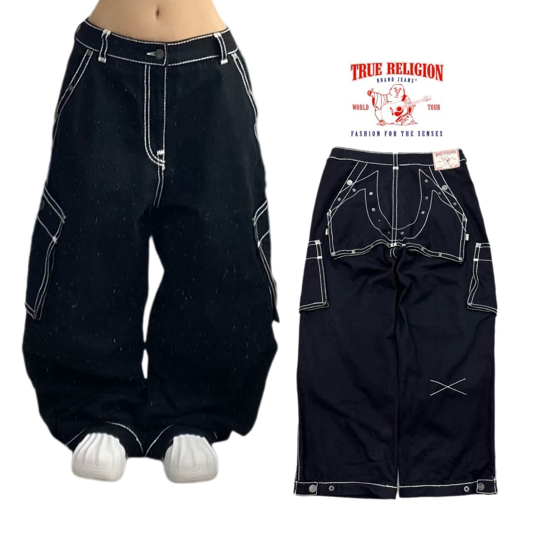 트루릴리전 마스터 헌터 빅로고 새깅 팬츠 블랙 상품이미지1