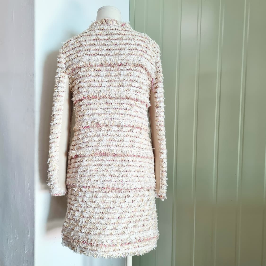 MICHAA 미샤 울혼방 트위드 롱자켓 (55) 상태최상/입을때 더 예쁨 상품이미지3