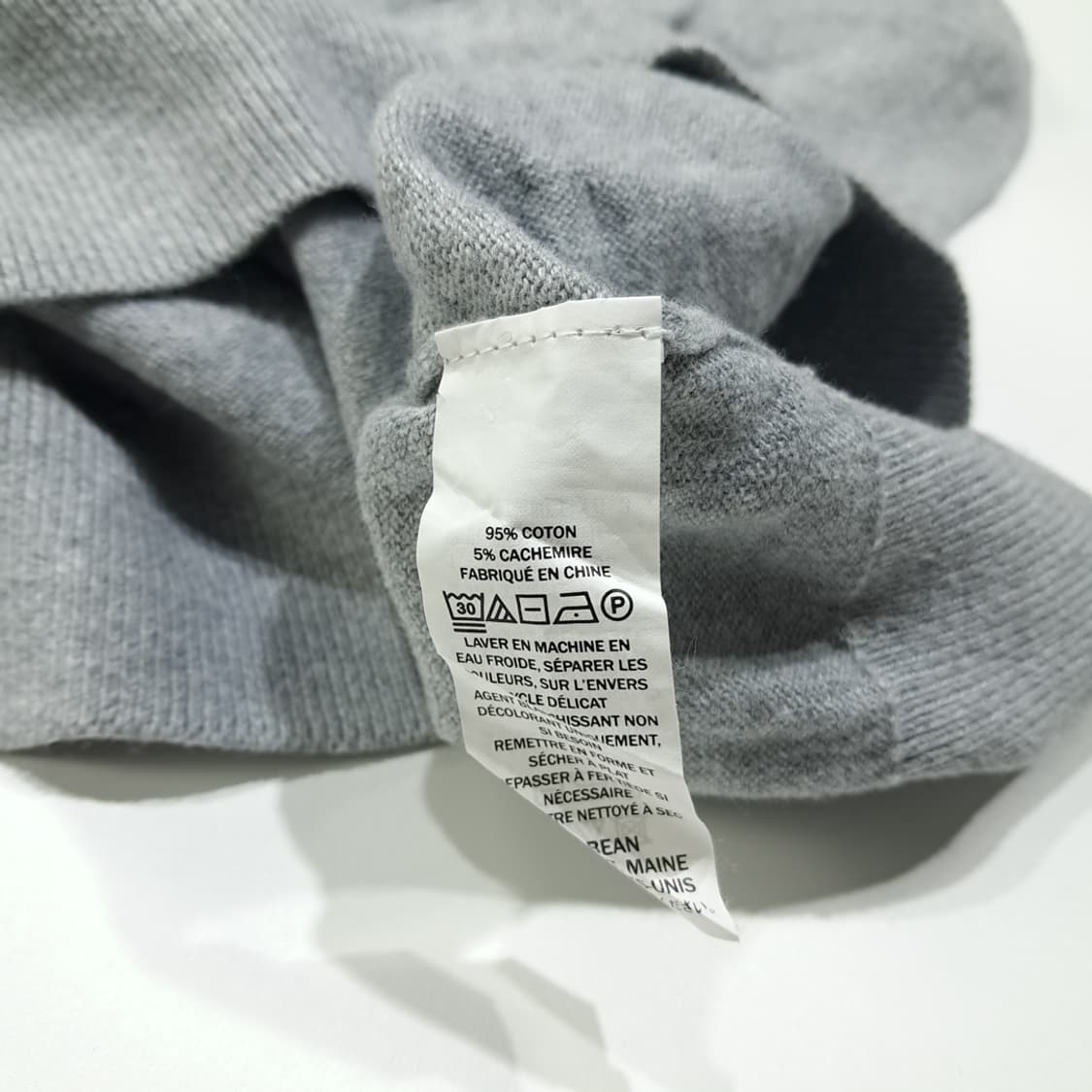 CL411 2XL 엘엘빈 00s 면캐시미어 하프집업 그레이 니트 스웨터 상품이미지5