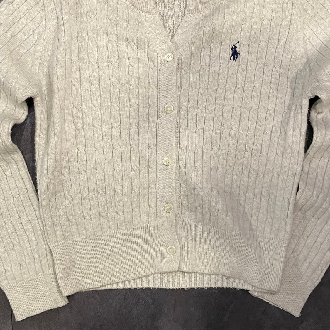 [IM] polo 폴로랄프로렌 꽈배기 크림 가디건 니트 상품이미지4