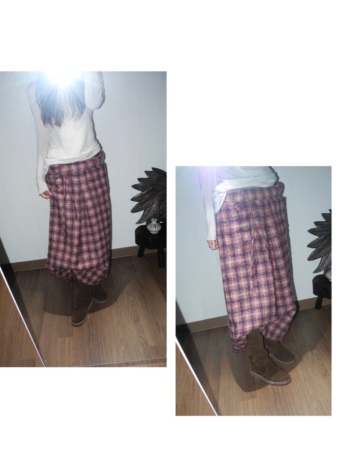 check patterned long skirt 상품이미지2