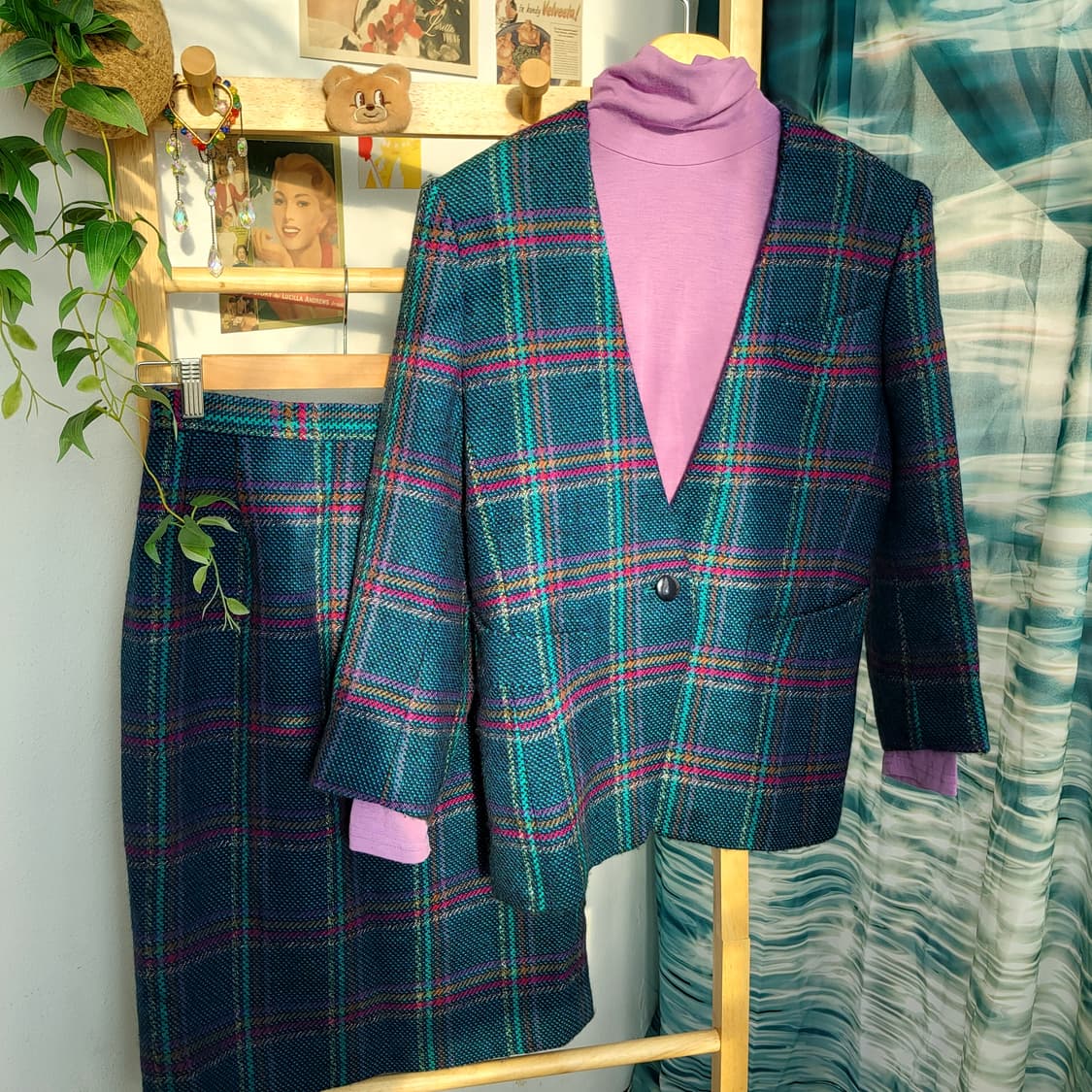 빈티지 체크 정장 셋업 상품이미지2