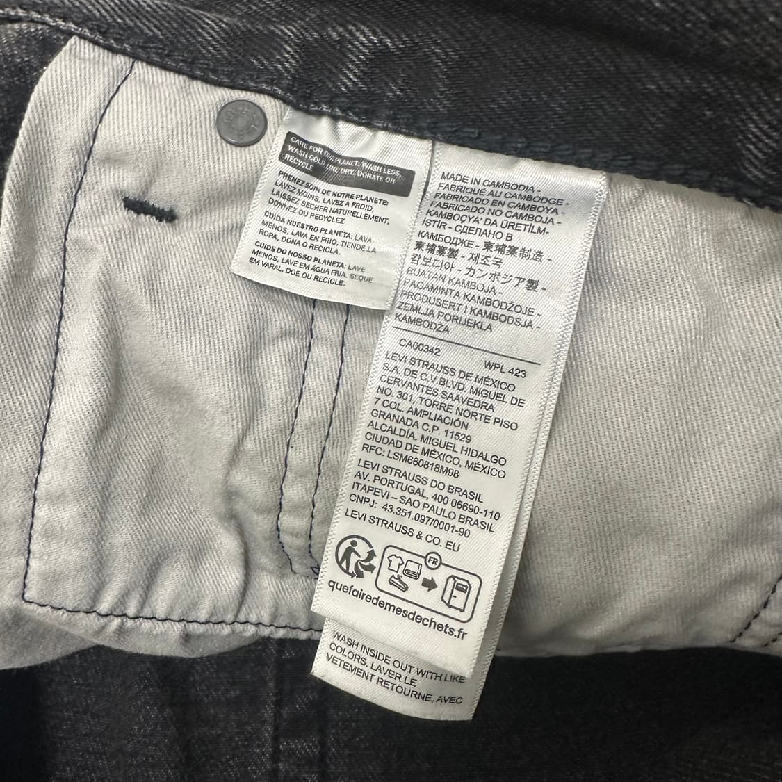 리바이스 프리미엄 데님 흑청반바지 34인치 상품이미지8