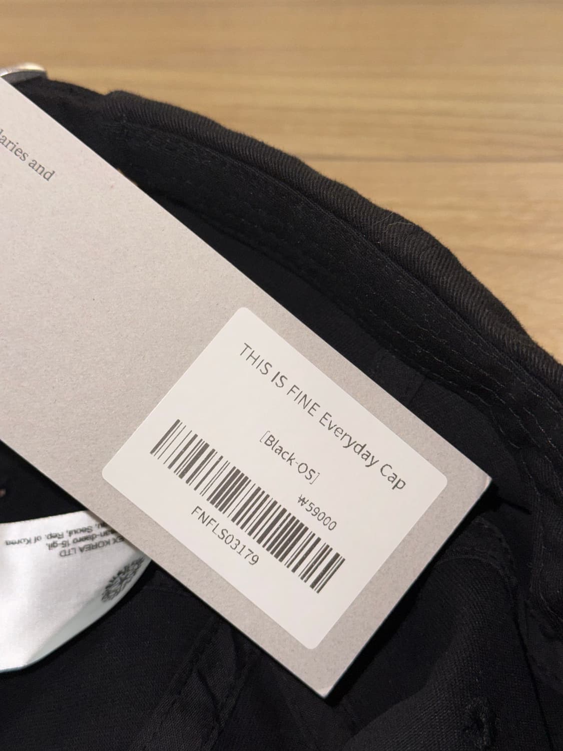 디스이즈파인 This is Fine 시그니처 볼캡 블랙 OS 상품이미지4