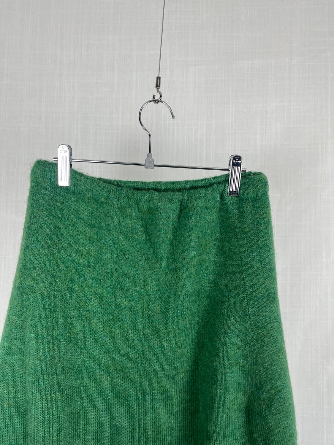 Vintage 울 혼방 연두색 니트 스커트  상품이미지2