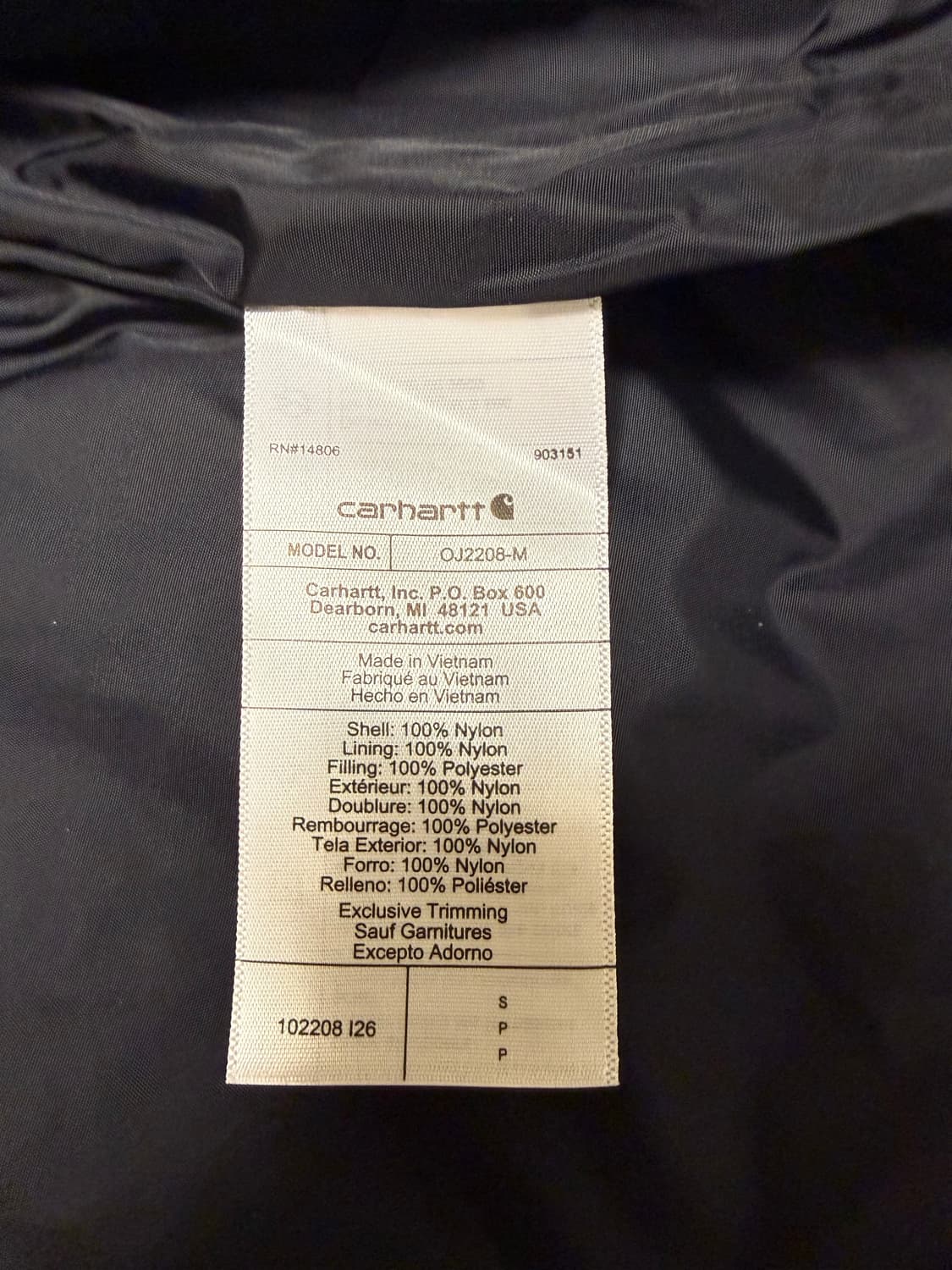 새상품) 칼하트 레인디펜더 경량패딩 상품이미지4