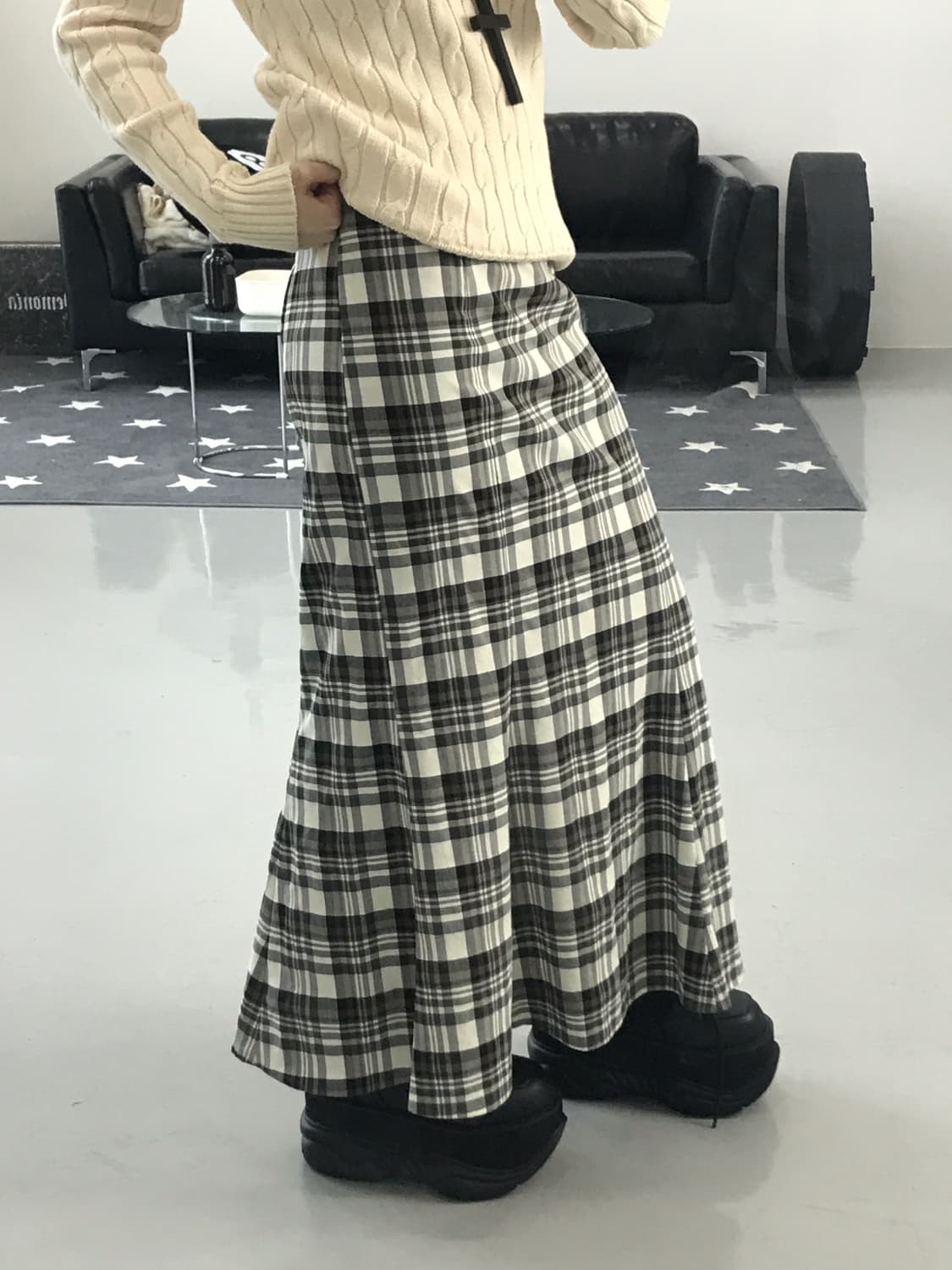 Jpn Checked Long Skirts 상품이미지2