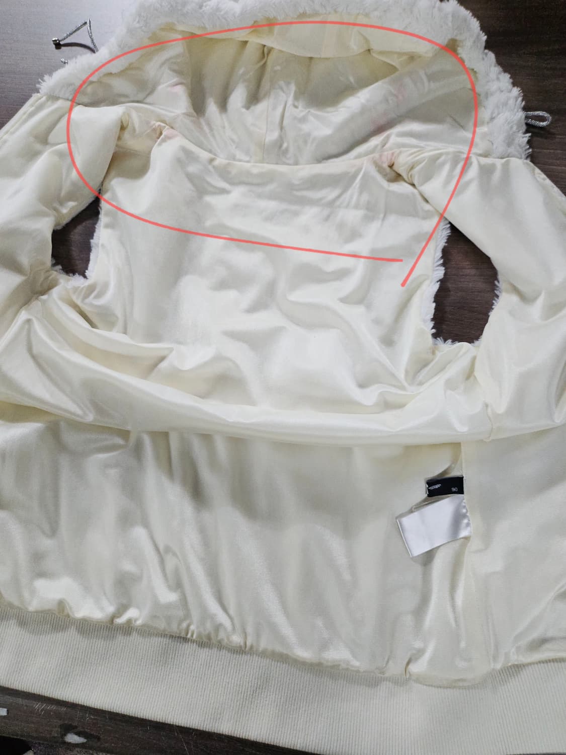 MTG  화이트 퍼 후드 조끼 90 상품이미지4