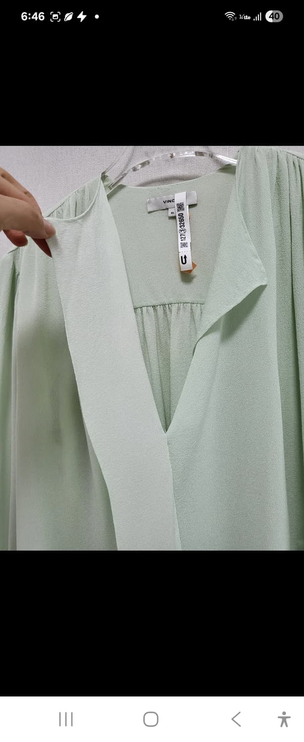 Vince 민트 블라우스 실크100%free 상품이미지8