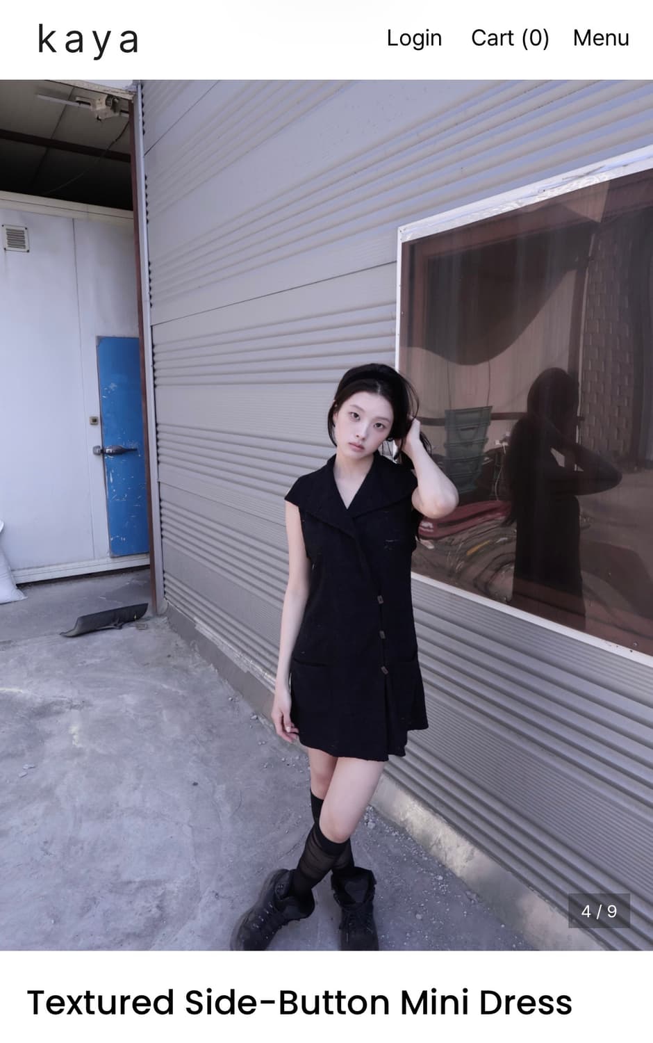 Shopkaya textured side button mini dress 상품이미지3