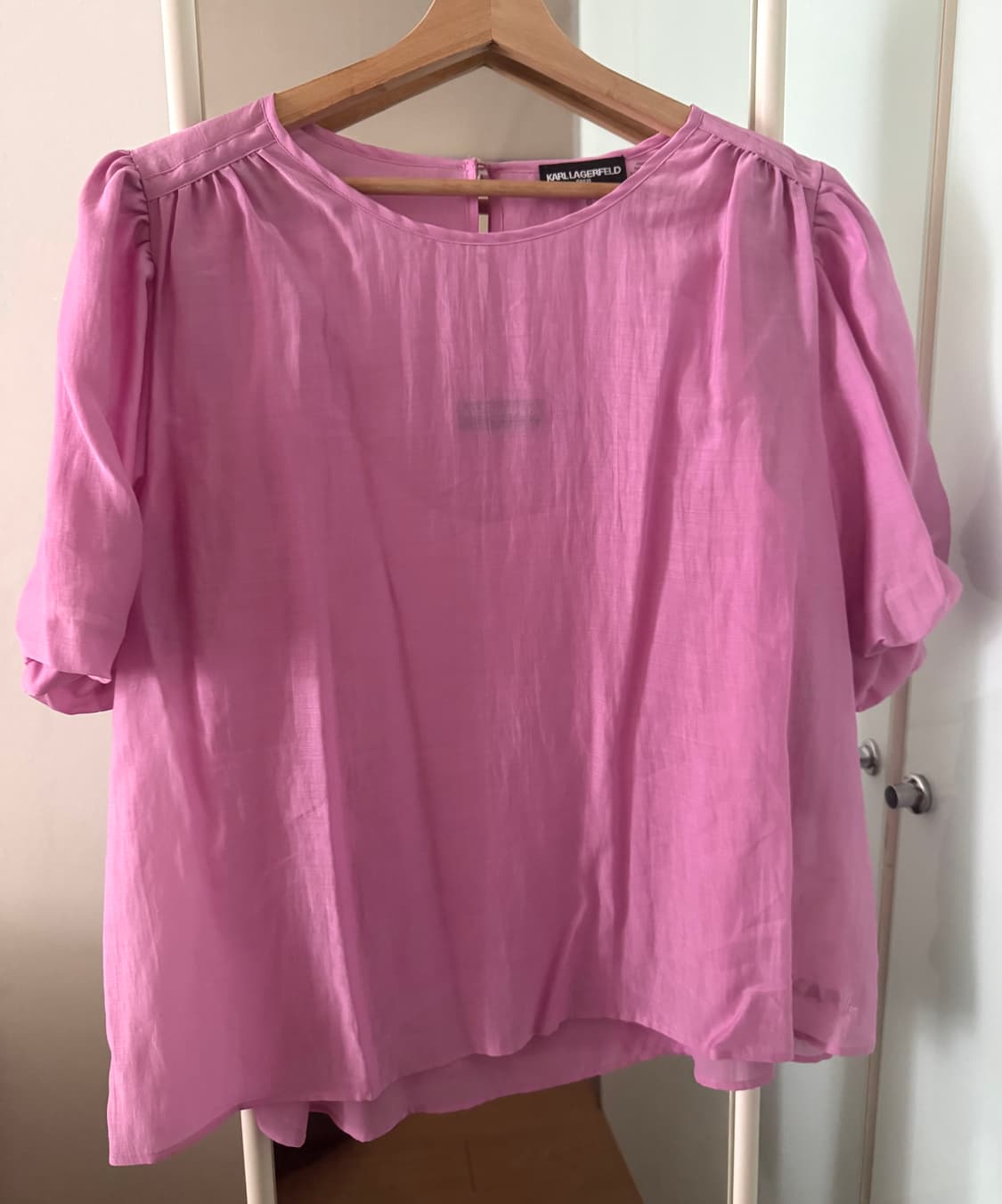 칼 라거펠트 퍼프 슬리브 블라우스탑 77-88 XL 새상품 상품이미지1