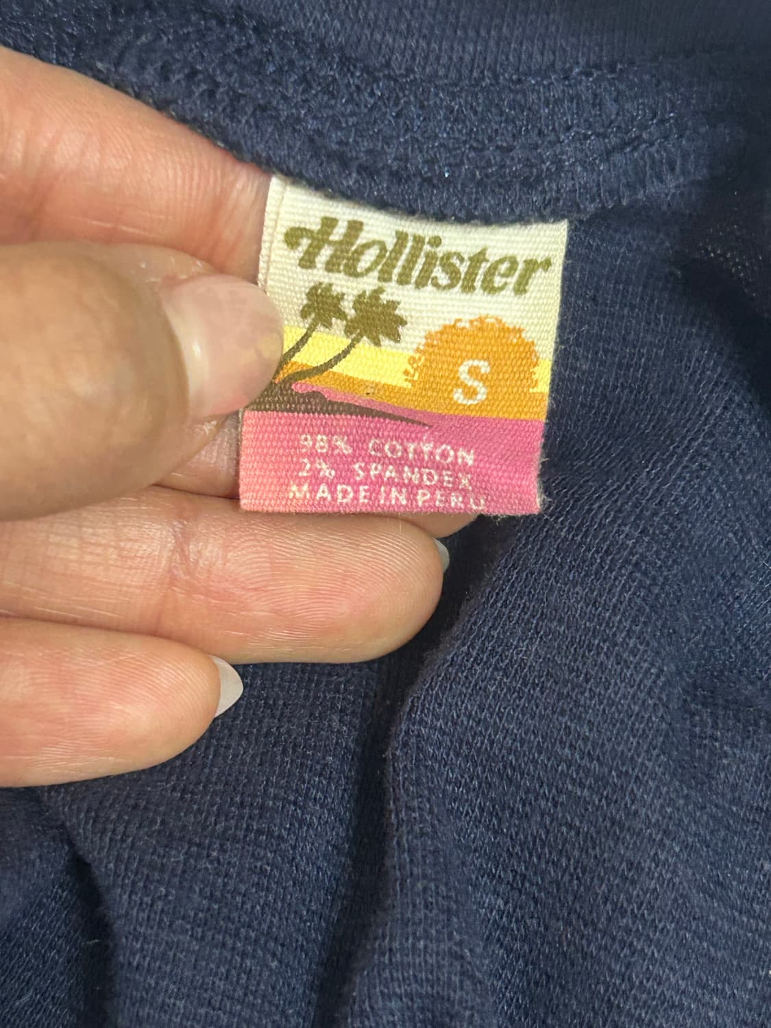 (유일 희귀 매물) 홀리스터 오프숄더 집업 네이비 상품이미지3