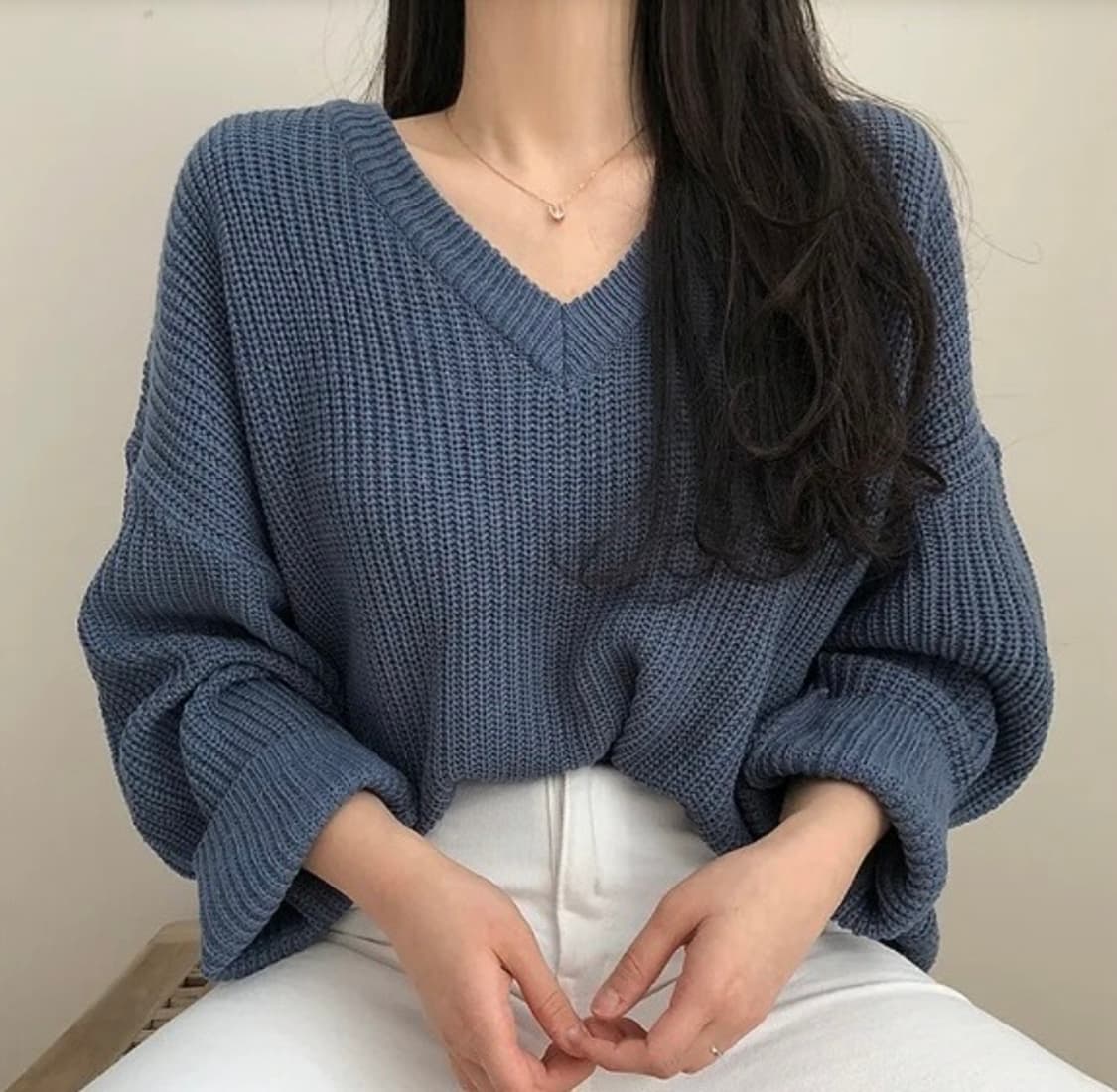 색감깡패 루즈핏 하찌 브이넥 니트 상품이미지1