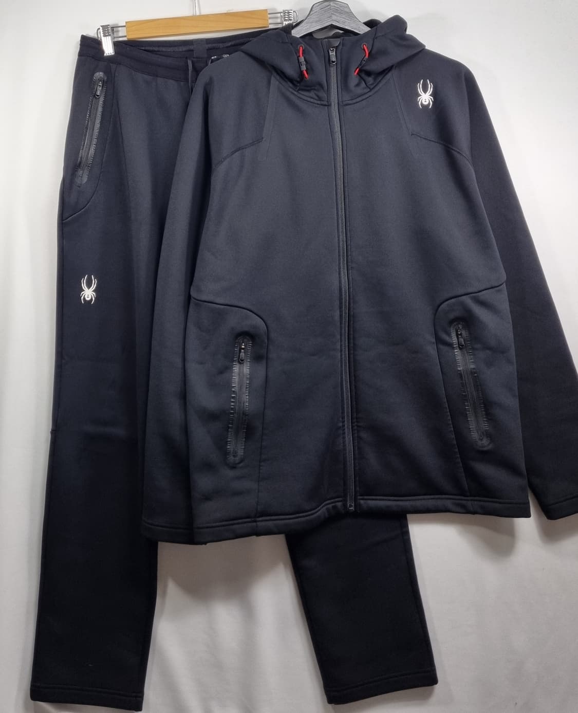 L (100) 스파이더 블랙 후드집업 팬츠 세트 셋업 상품이미지1