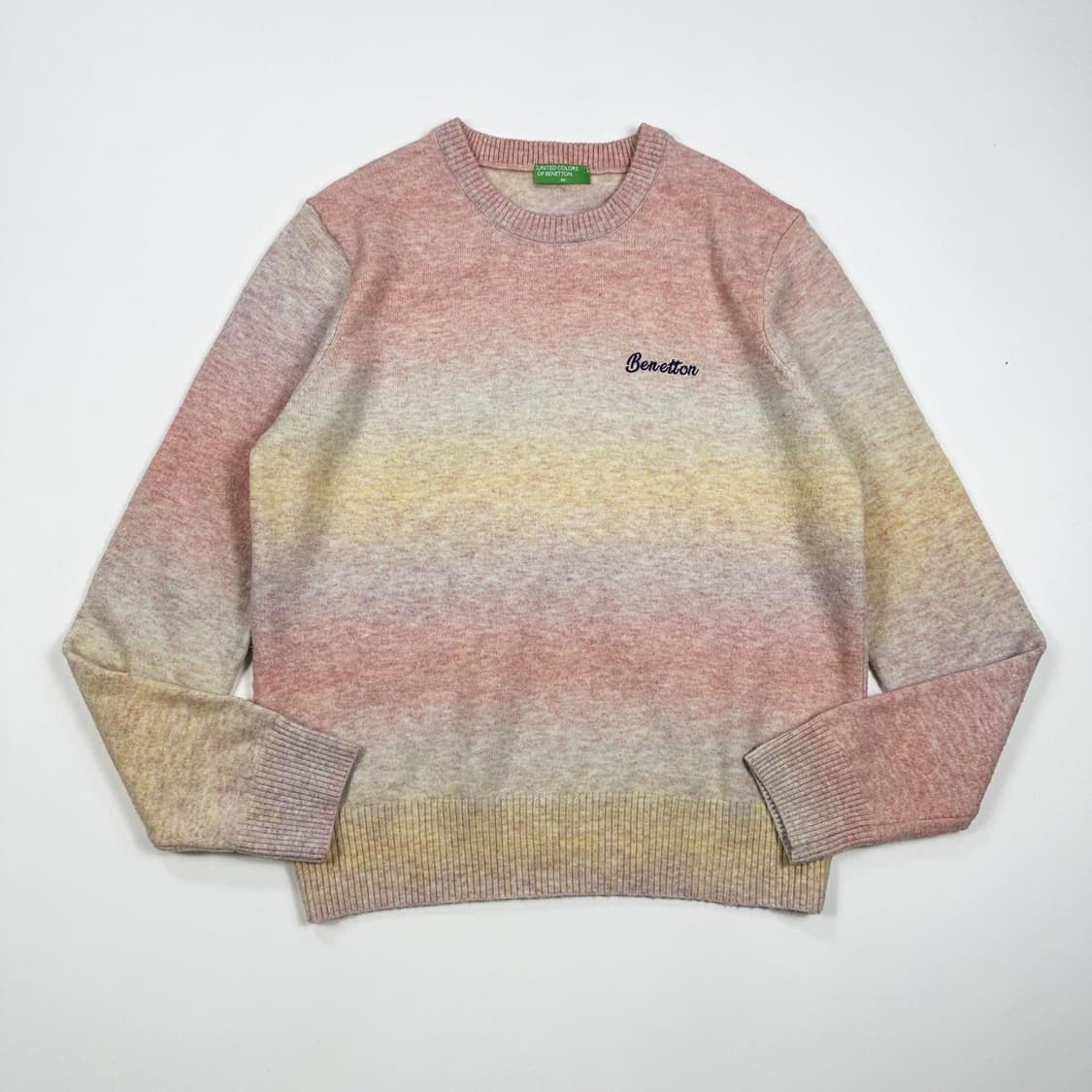 베네통 레트로 파스텔 배색 울 니트 (M 여성추천) 상품이미지2