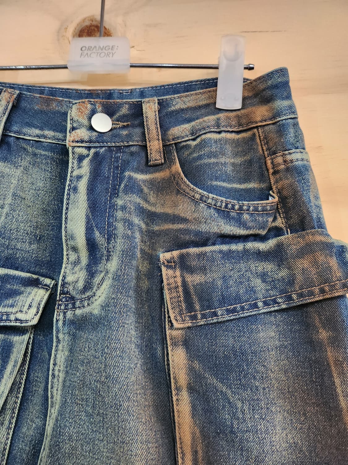 592) 빈티지 카고 포켓 데님 미니 스커트 상품이미지4