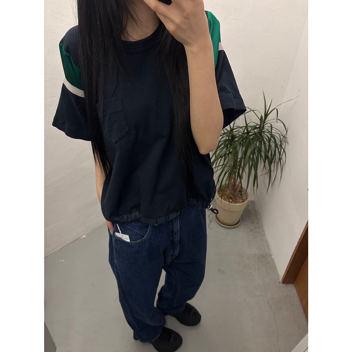 sacai String Hem Mix Panel T-shirt 상품이미지5
