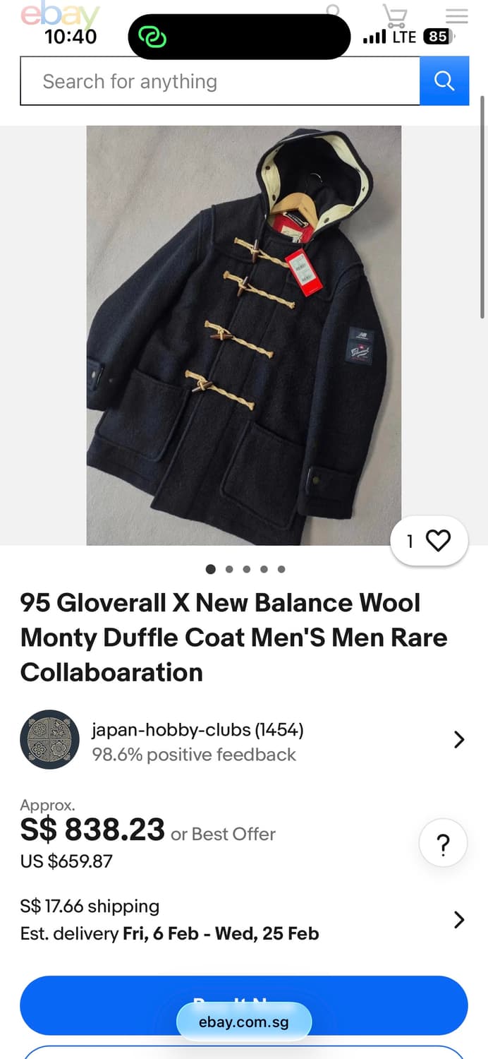 글로버올 더플코트 made in england 상품이미지2