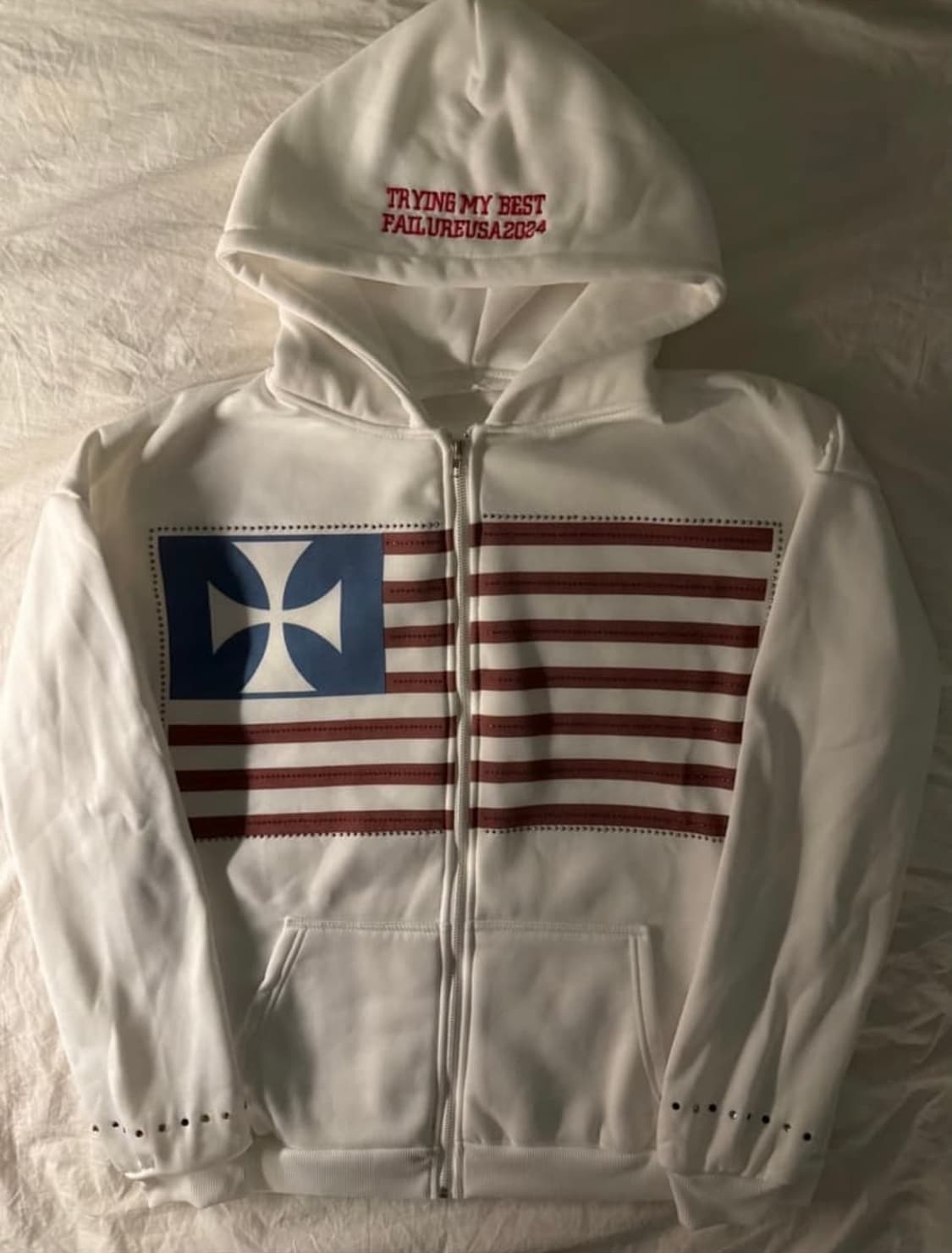 기모 성조기 후드집업 상품이미지1