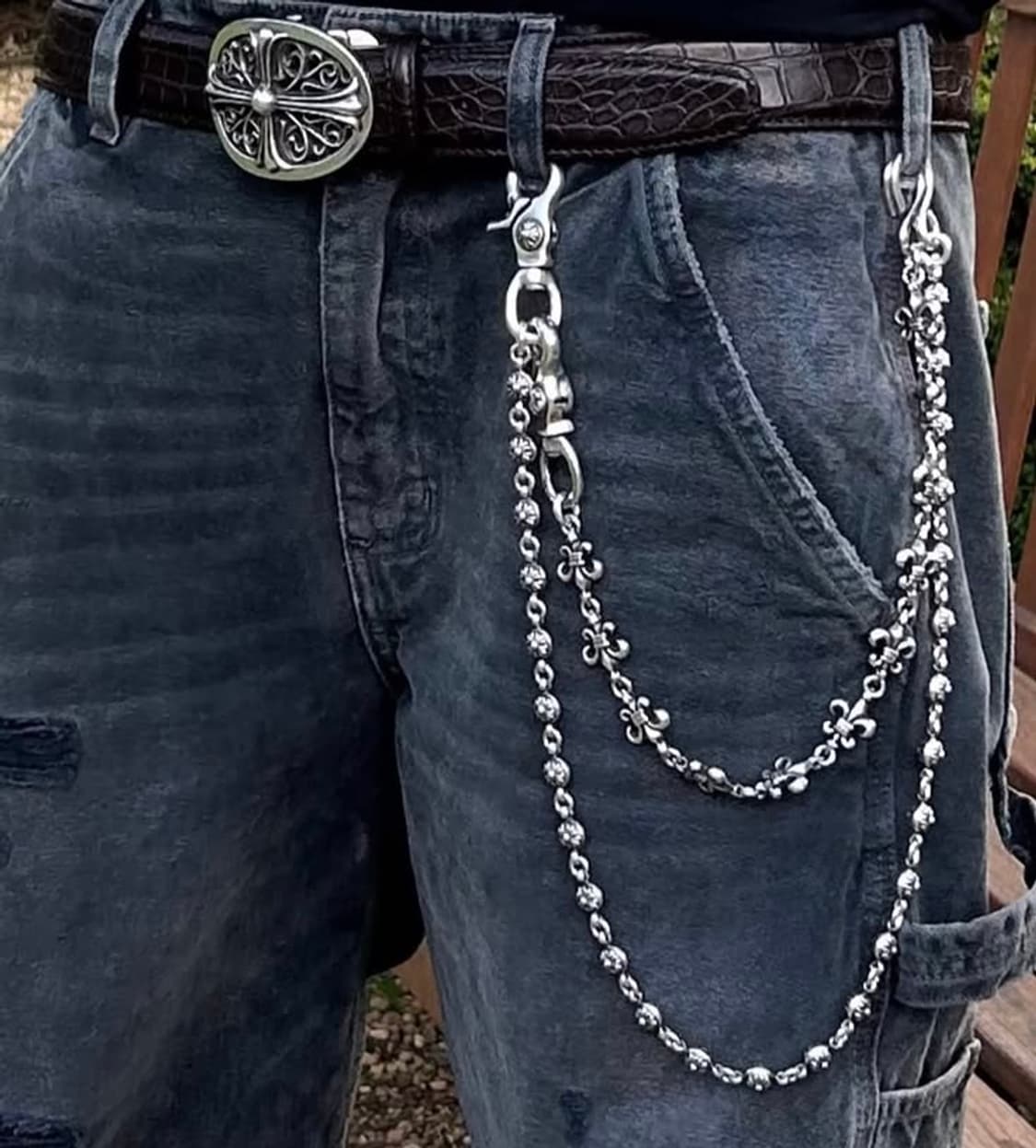 빈티지 칼하트 블랙 그레이 싱글니 카펜터 팬츠 B11 상품이미지1