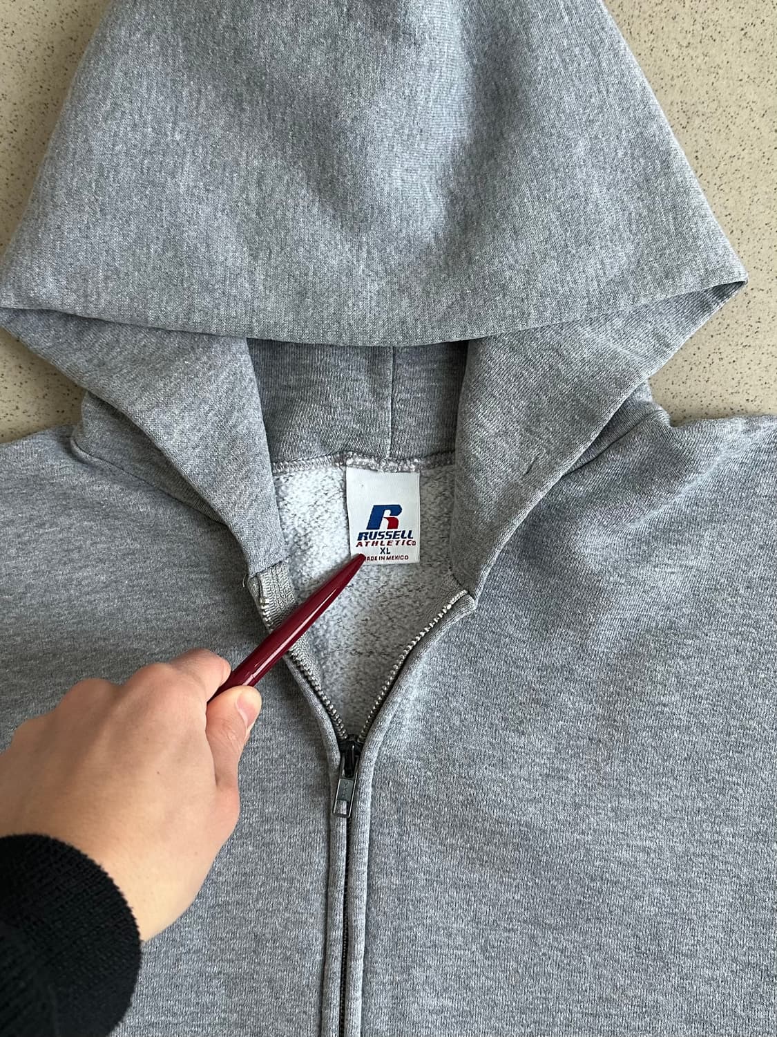 00s 빈티지 러셀 후드집업 그레이 XL 상품이미지6