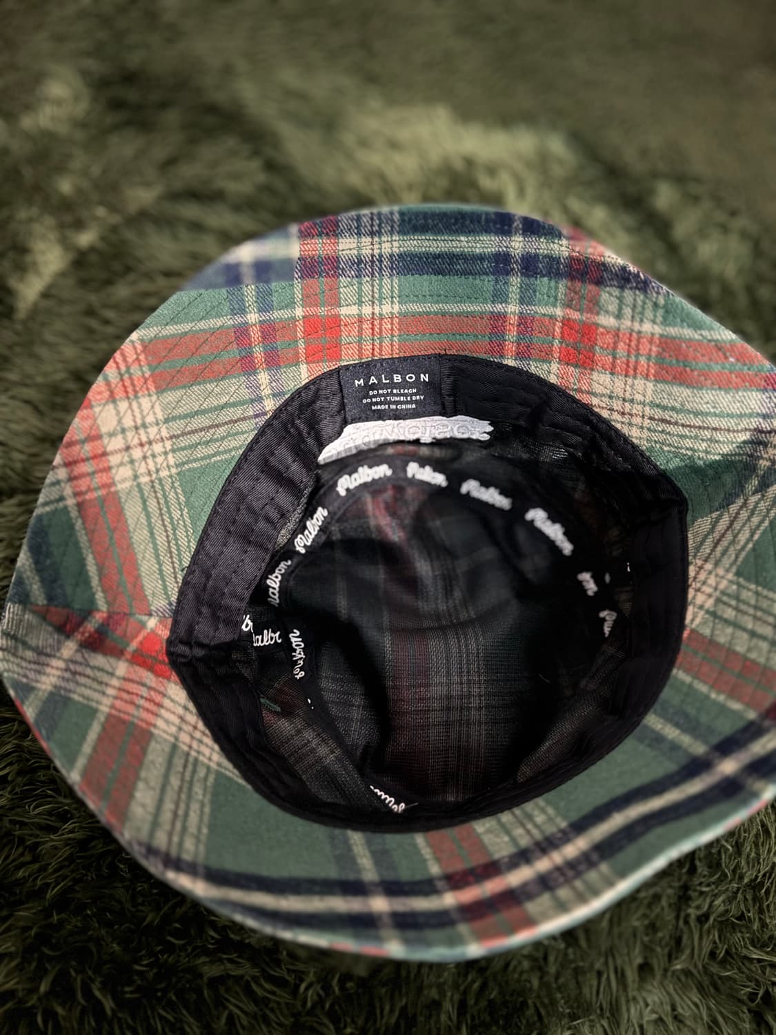 [L/XL] 말본 골프 X 버드와이저 체크 패턴 자수 로고 버킷햇 상품이미지6