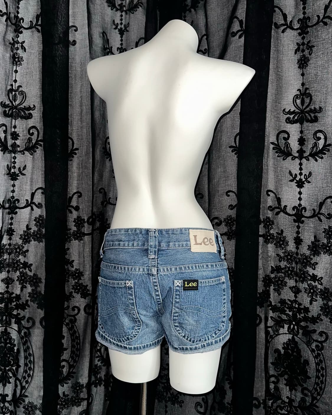 blue denim cuffed shorts 상품이미지1