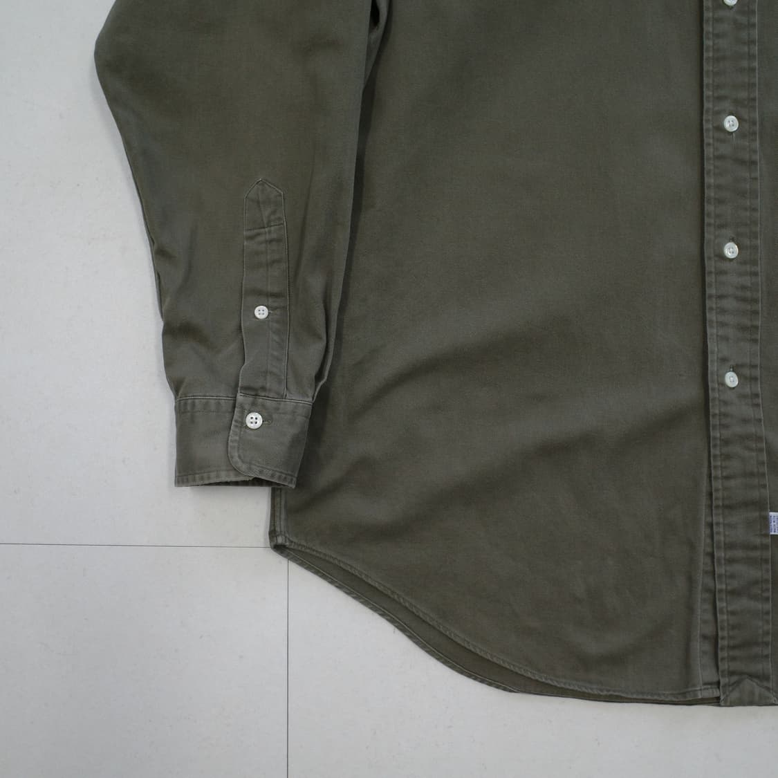 90s 폴로 랄프로렌 클래식핏 코튼 셔츠 M 카키 상품이미지4