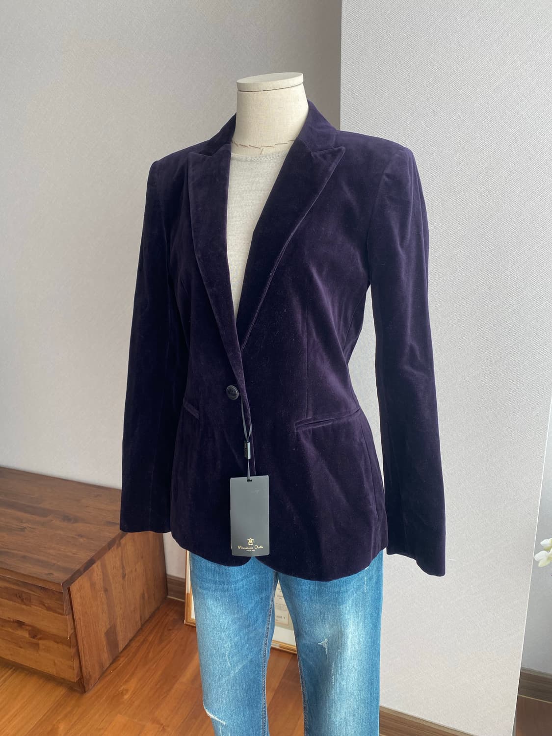 Massimo Dutti 마시모두띠 벨벳 블레이저 쟈켓(38,새제품) 상품이미지2