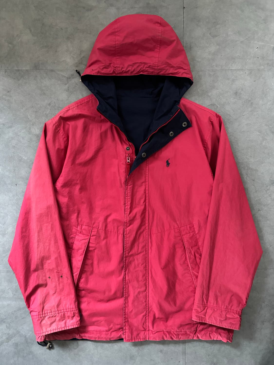 Polo 폴로 랄프로렌 네이비-레드 리버시블 후드 코튼 자켓 상품이미지8