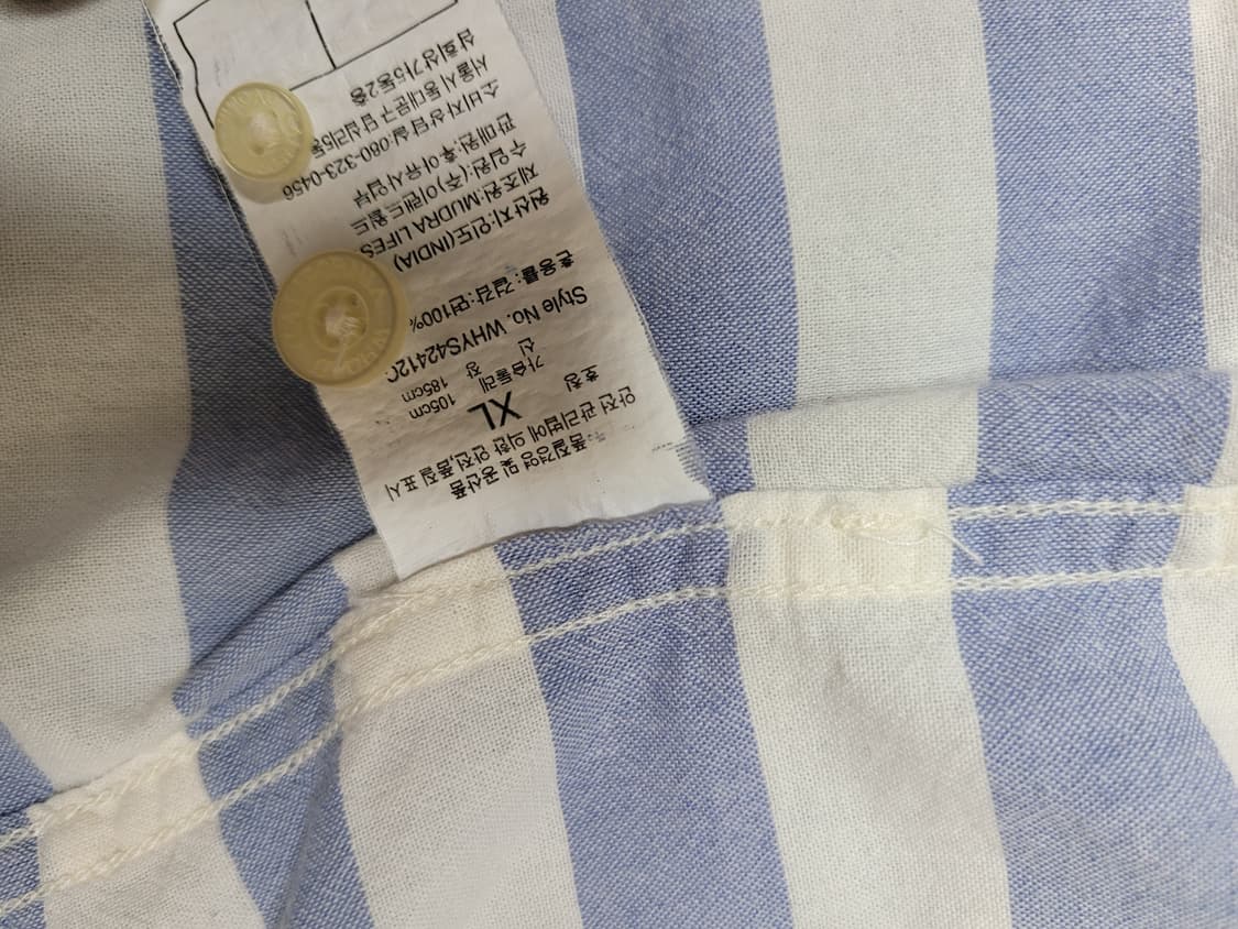 후아유 WHO.A.U 남자 스트라이프 셔츠 105 스카이블루 상품이미지10