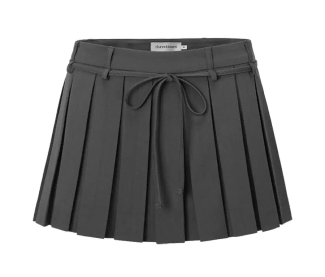 쓰리타임즈 치어리 스커트 그레이 cheery skirt 플리츠 치마 상품이미지1