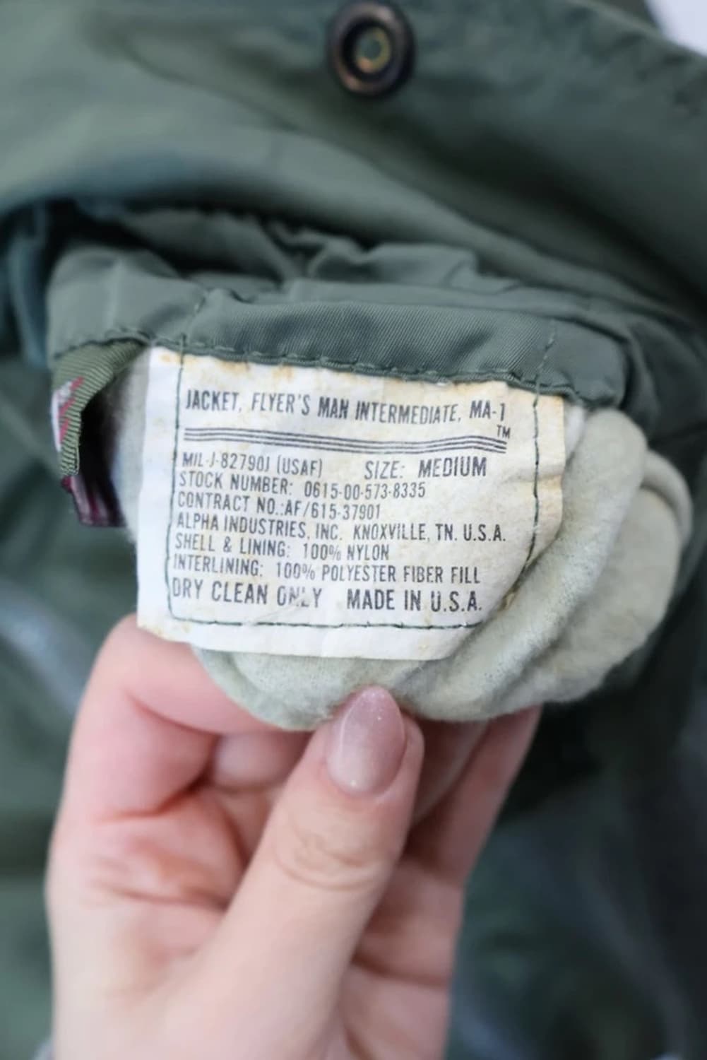 Alpha Industries USAF MA-1 Flight Jacket 상품이미지8