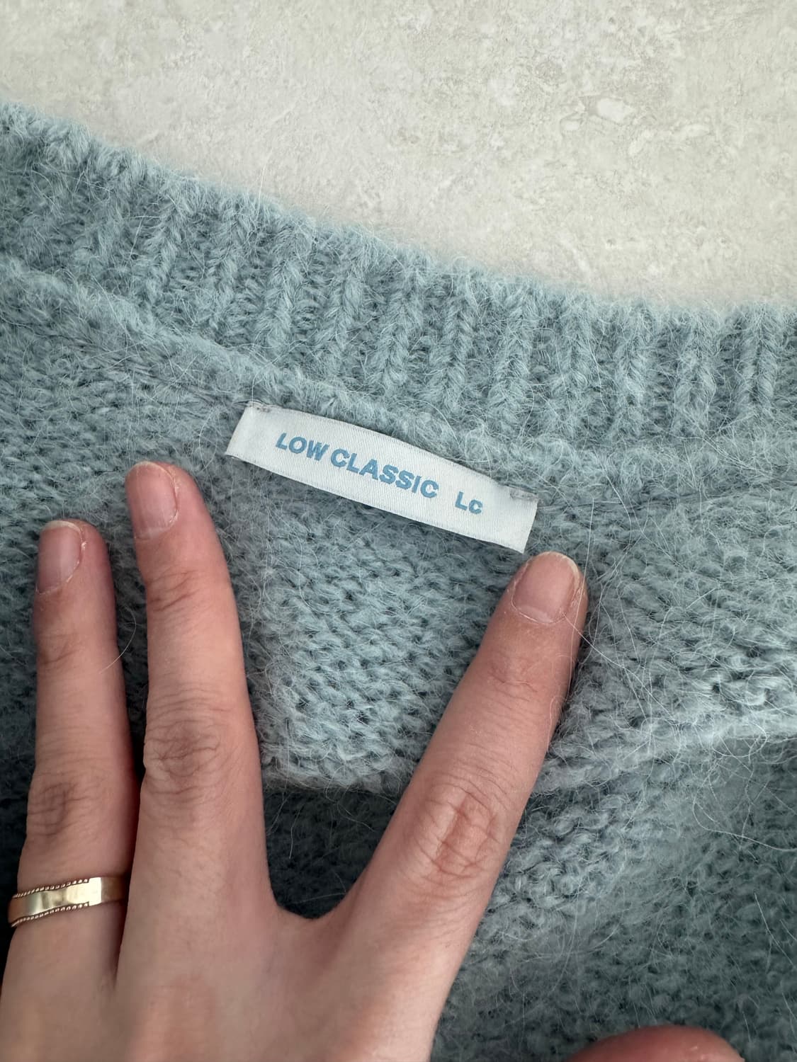 로우클래식 알파카 집업 가디건 S 블루 상품이미지8