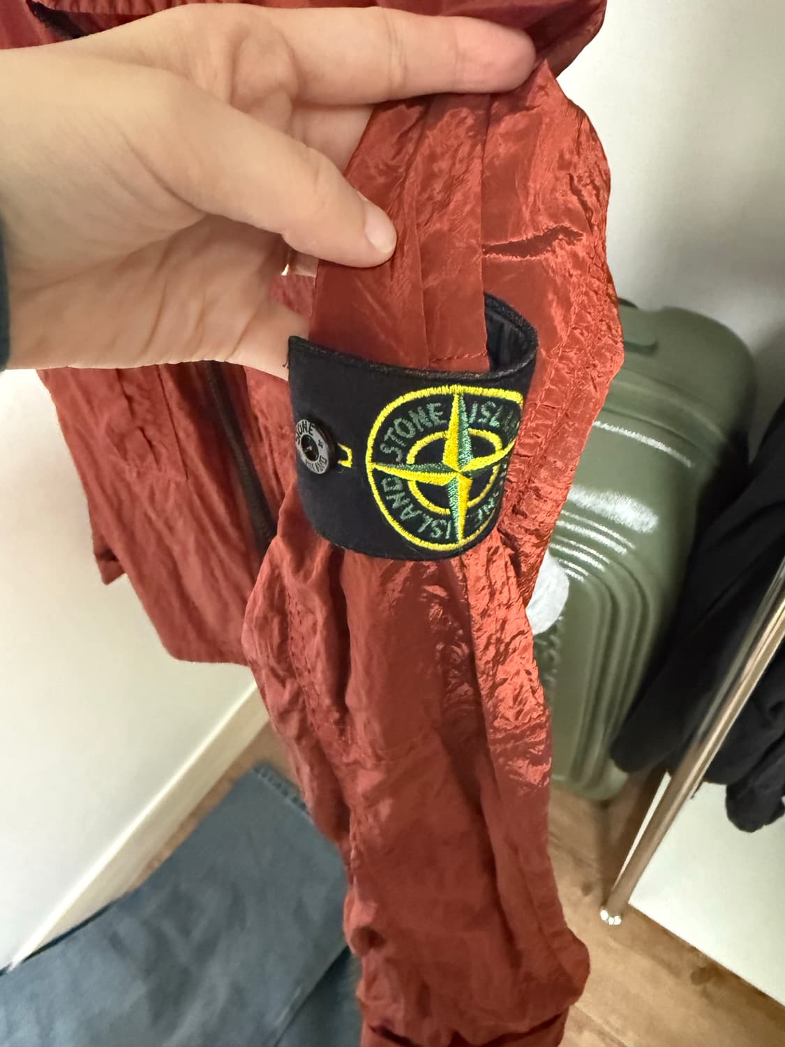 스톤아일랜드 나일론 메탈 오버셔츠 자켓 S 95 버건디 레드 바람막이 상품이미지2