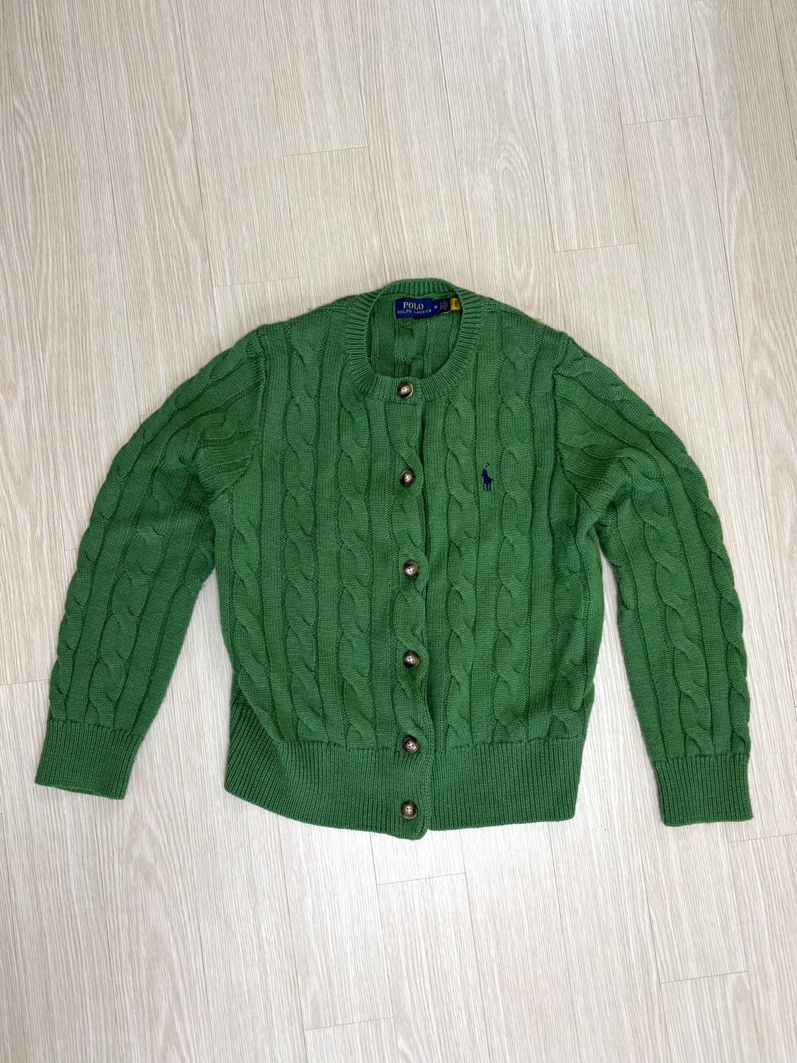 폴로 꽈배기 니트 가디건 상품이미지1