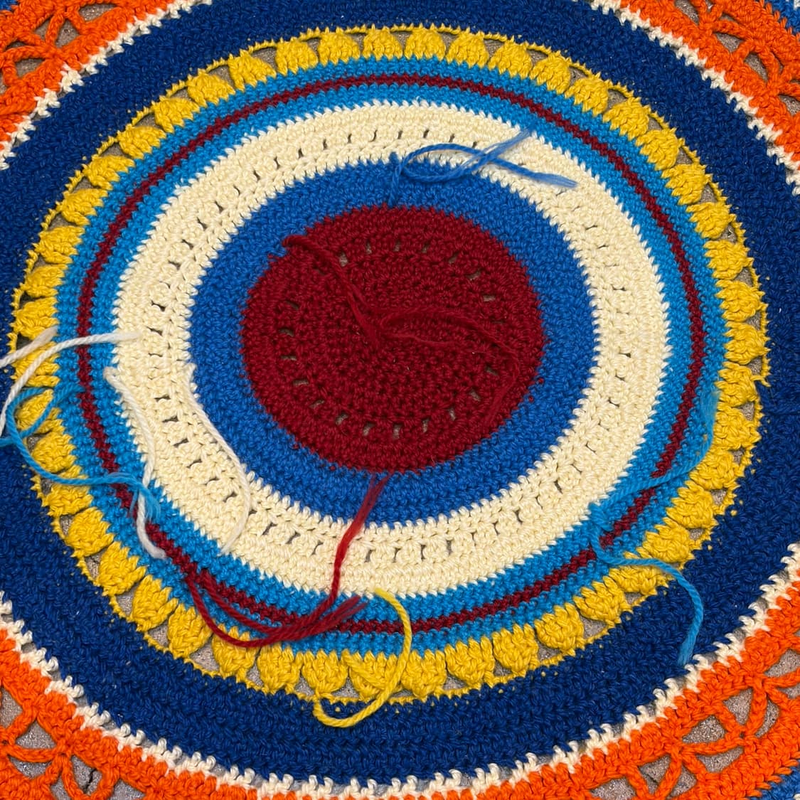 새상품 90s USA 니트 울 카페트 러그 매트 상품이미지2