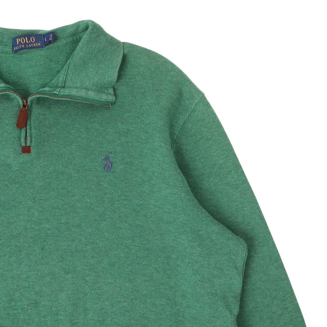 폴로 랄프로렌 그린 하프 집업 코튼 니트 상품이미지3